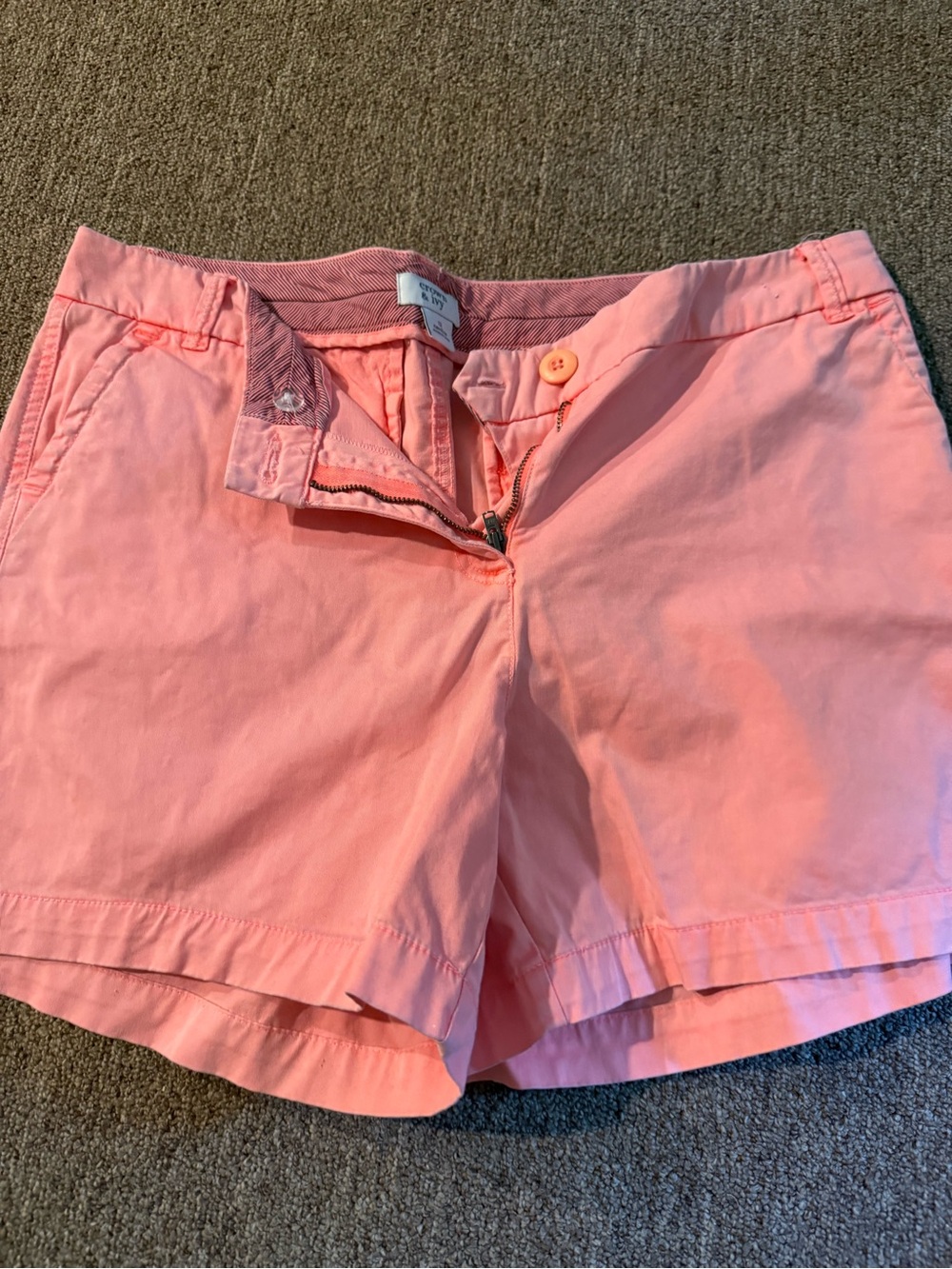 crown & ivy Coral Pink Cotton Bermuda Shorts